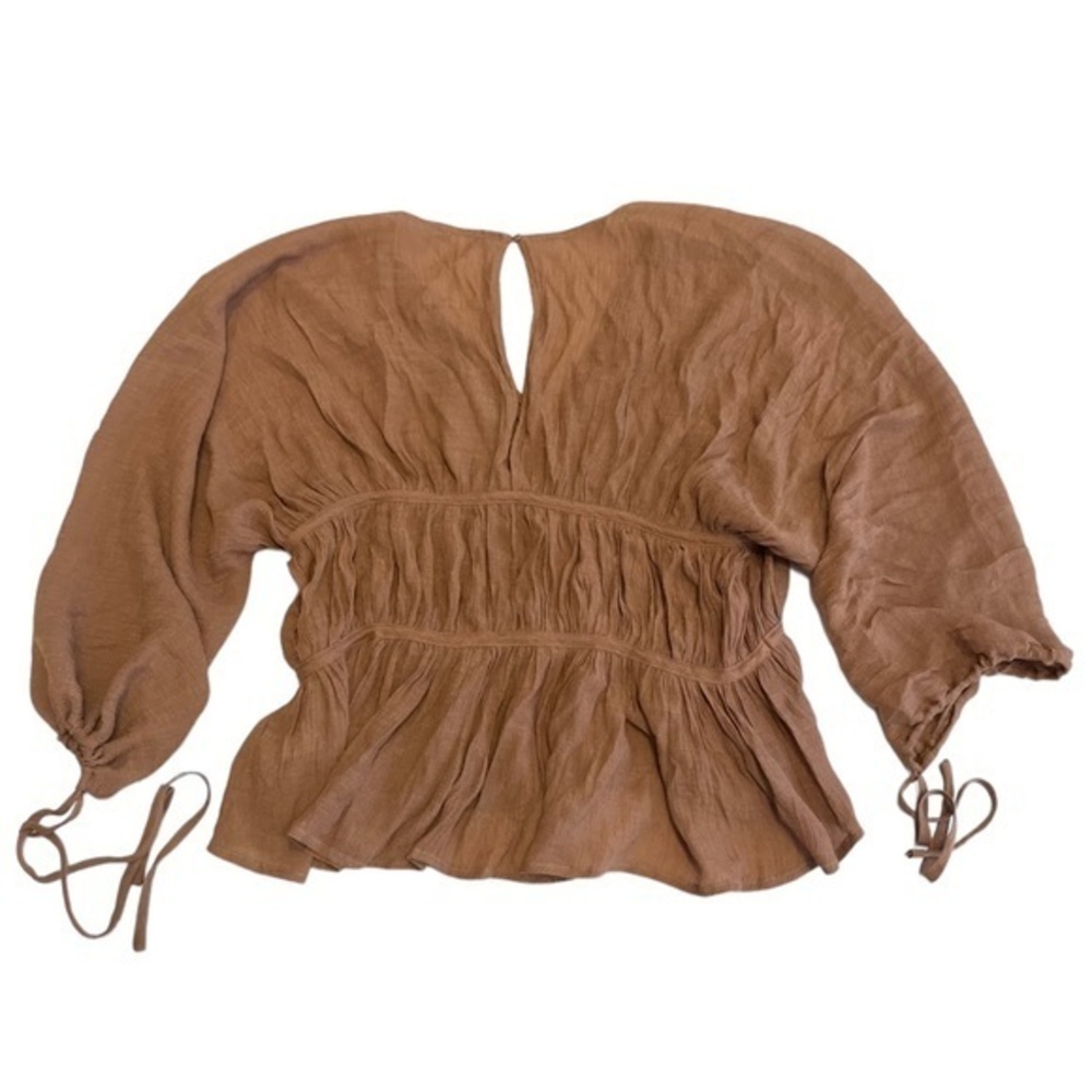 Favlux‎ womans tan blouse size small - Picture 2 of 3